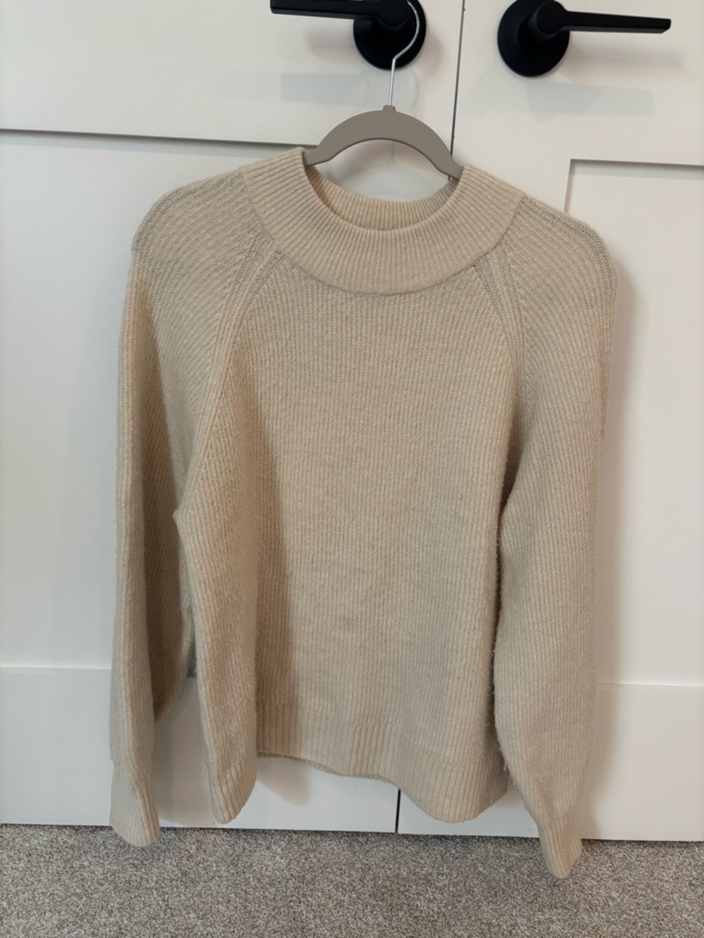 GAP Cream Knit Crewneck Turtleneck-Style Sweater